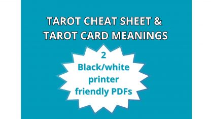 Tarot cheat sheet | Tarot card meanings | 2 PDFs | Black/White printer friendly