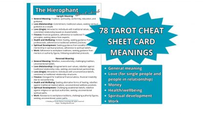 Tarot cheat sheet | Tarot card meanings | 2 PDFs | Black/White printer friendly - Image 3